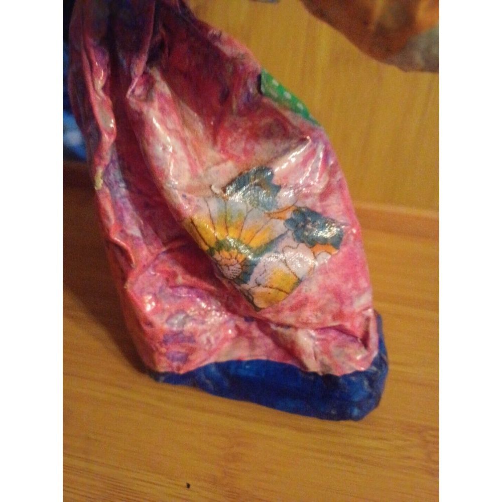 13" Vintage Large Hand Made Paper Mache Standing Clown - Picture 9 of 10